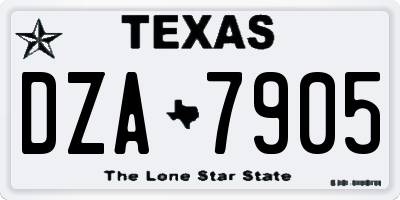 TX license plate DZA7905