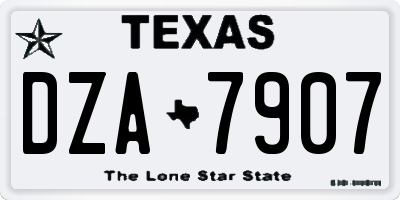 TX license plate DZA7907