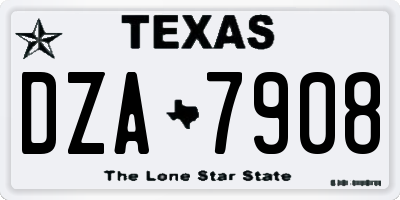 TX license plate DZA7908