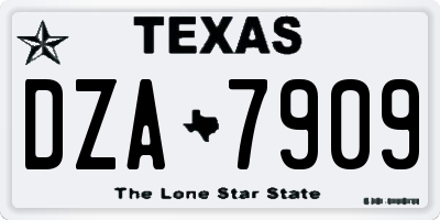TX license plate DZA7909