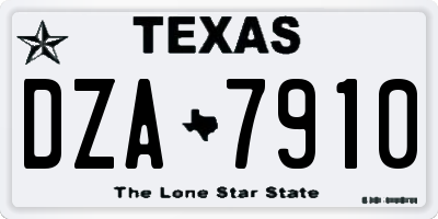 TX license plate DZA7910