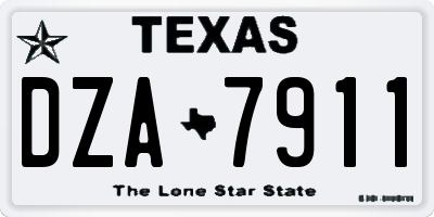 TX license plate DZA7911
