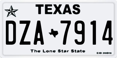 TX license plate DZA7914