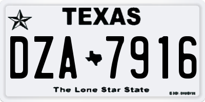 TX license plate DZA7916