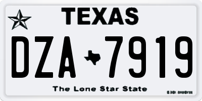 TX license plate DZA7919