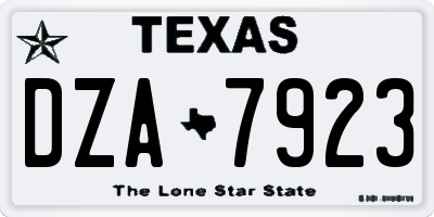 TX license plate DZA7923