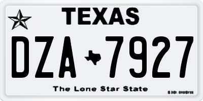 TX license plate DZA7927