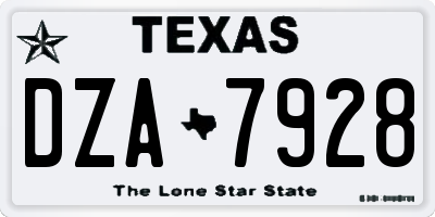 TX license plate DZA7928