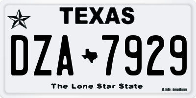TX license plate DZA7929