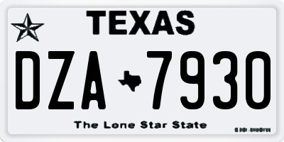 TX license plate DZA7930