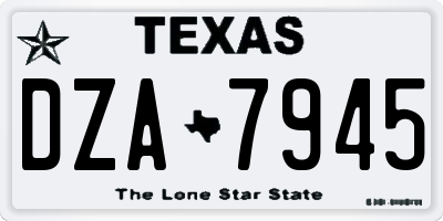 TX license plate DZA7945