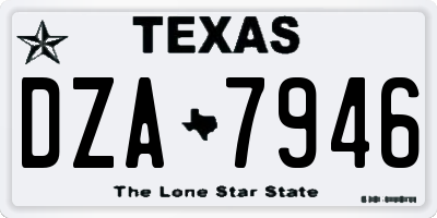 TX license plate DZA7946