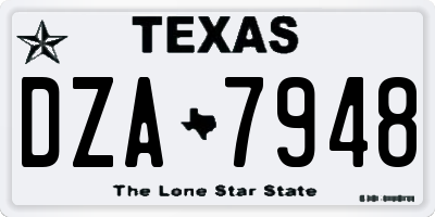 TX license plate DZA7948