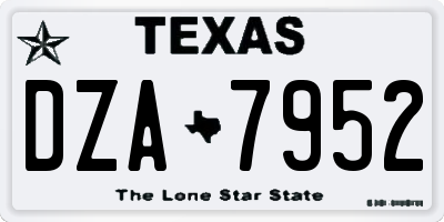 TX license plate DZA7952