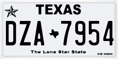 TX license plate DZA7954