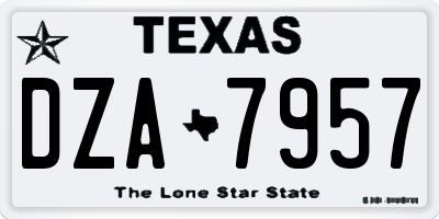 TX license plate DZA7957