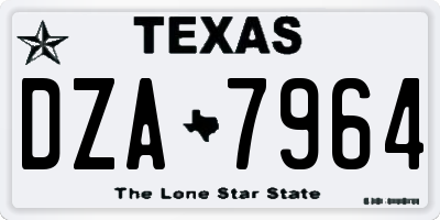 TX license plate DZA7964