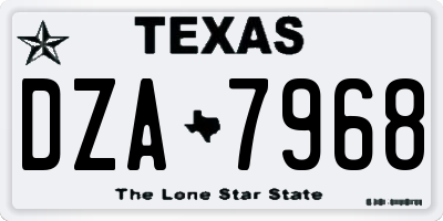 TX license plate DZA7968