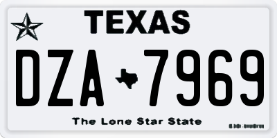 TX license plate DZA7969
