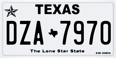 TX license plate DZA7970