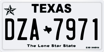 TX license plate DZA7971