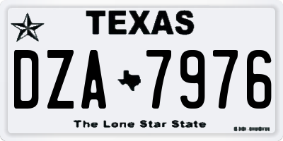 TX license plate DZA7976