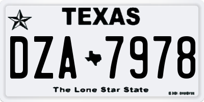 TX license plate DZA7978