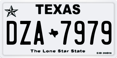TX license plate DZA7979