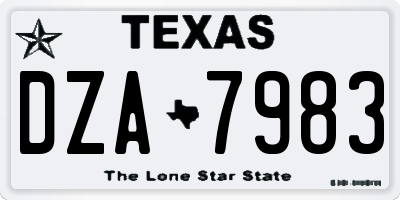 TX license plate DZA7983