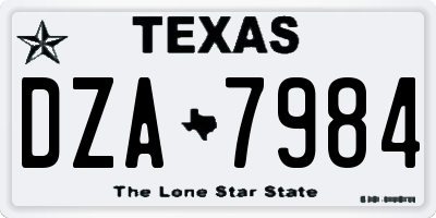 TX license plate DZA7984