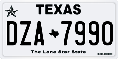 TX license plate DZA7990