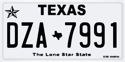 TX license plate DZA7991