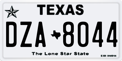 TX license plate DZA8044