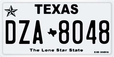 TX license plate DZA8048