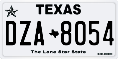 TX license plate DZA8054
