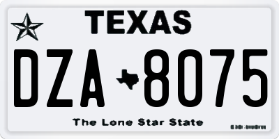 TX license plate DZA8075
