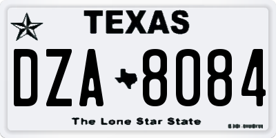TX license plate DZA8084