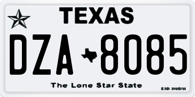 TX license plate DZA8085