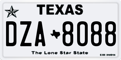 TX license plate DZA8088