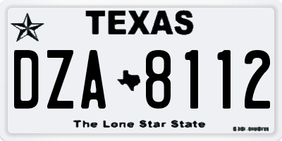 TX license plate DZA8112
