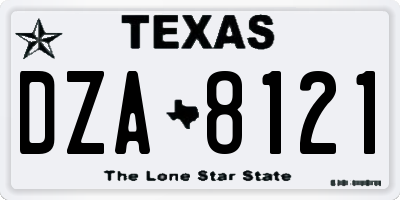 TX license plate DZA8121