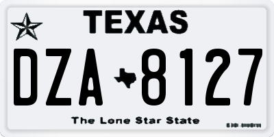 TX license plate DZA8127