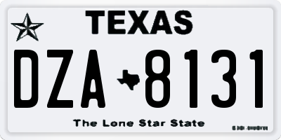 TX license plate DZA8131