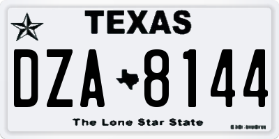 TX license plate DZA8144