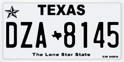 TX license plate DZA8145