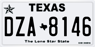 TX license plate DZA8146