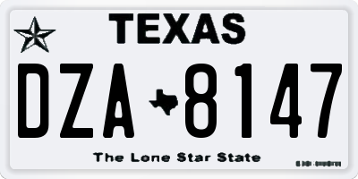 TX license plate DZA8147