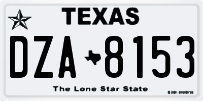 TX license plate DZA8153