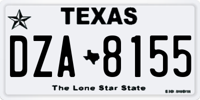 TX license plate DZA8155