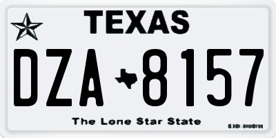 TX license plate DZA8157